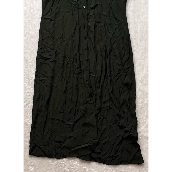 Zara Blogger’s Favorite Olive Green Vintage Lace V-Neck Button Down Midi Dress - Picture 14 of 16